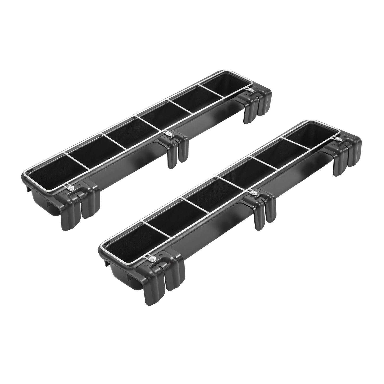 2 Pack Black Hook Over Goat Trough 9 Quart Livestock Feeder For Sheep Alpaca