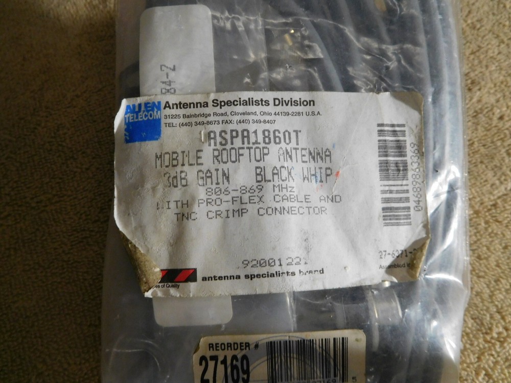 ASP 800MHZ antenna with 3/4-hole mount 3dB gain