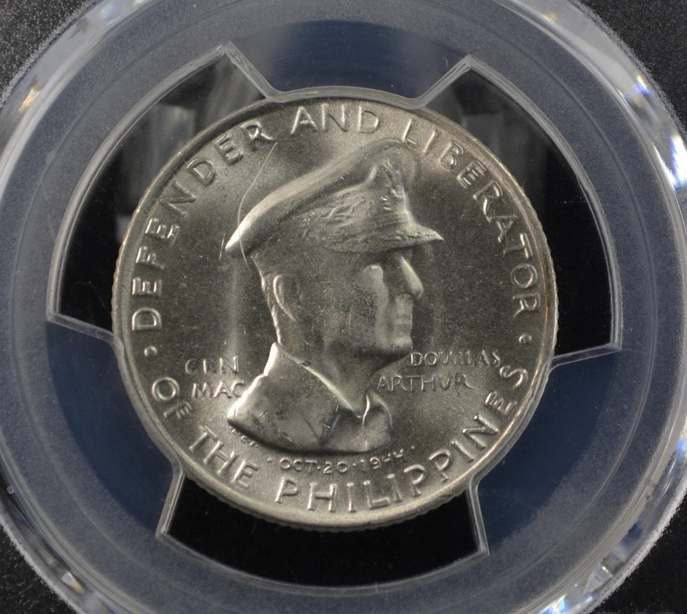 1947 S MacArthur Silver Philippines Half Dollar 50c- PCGS MS65