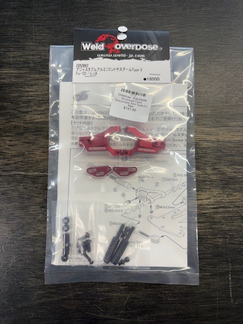 Overdose Adjustable Aluminum Front Suspension Arm Type-3 Red