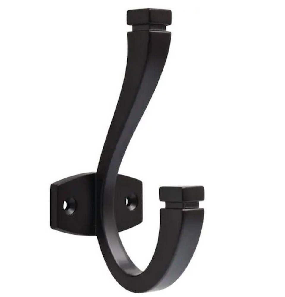 (5 Pack) Warm Industrial Hook Flat Black