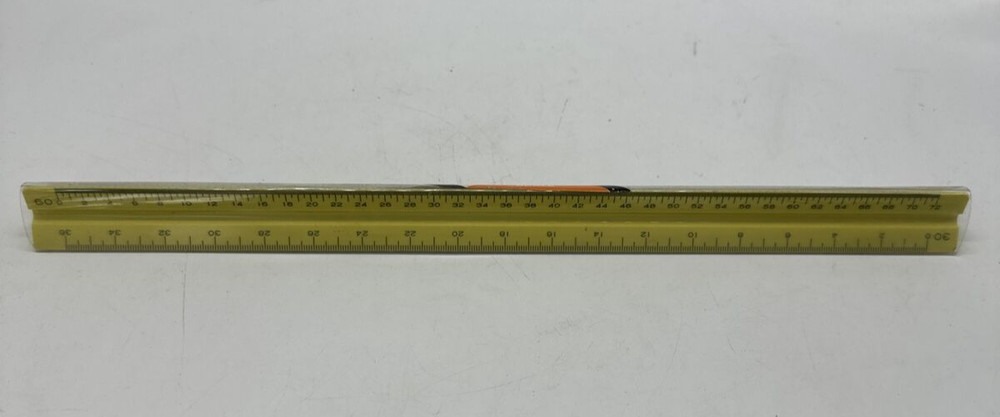 Vintage 12" PICKETT P-232E-ES Triangular Drafting Architects Scale Ruler