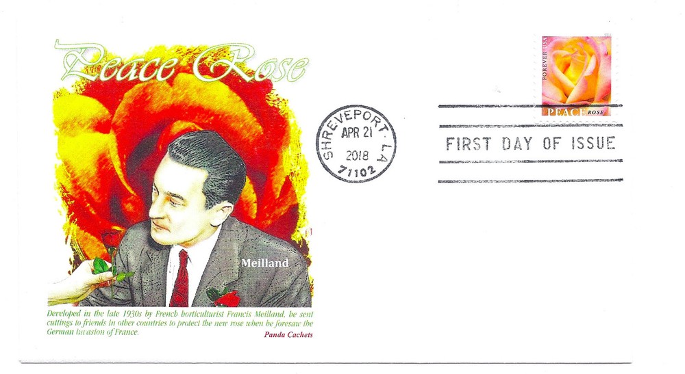 5280 Peace Rose, Panda Cachets, FDC