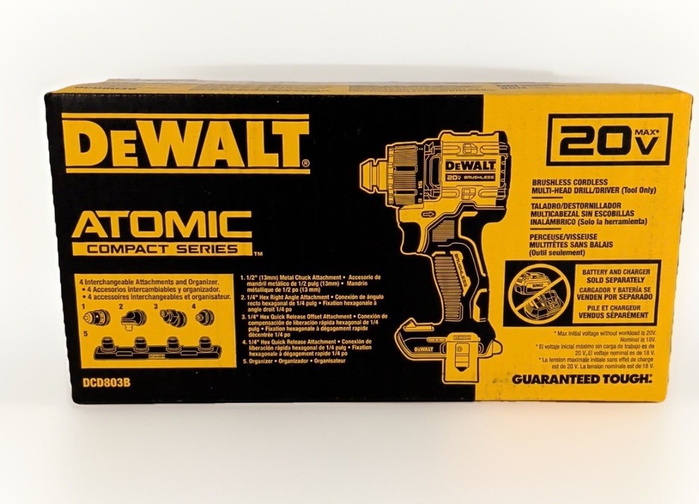 DeWalt DCD803B ATOMIC 20V MAX 1/2" Brushless Multi-Head Drill Driver NEW