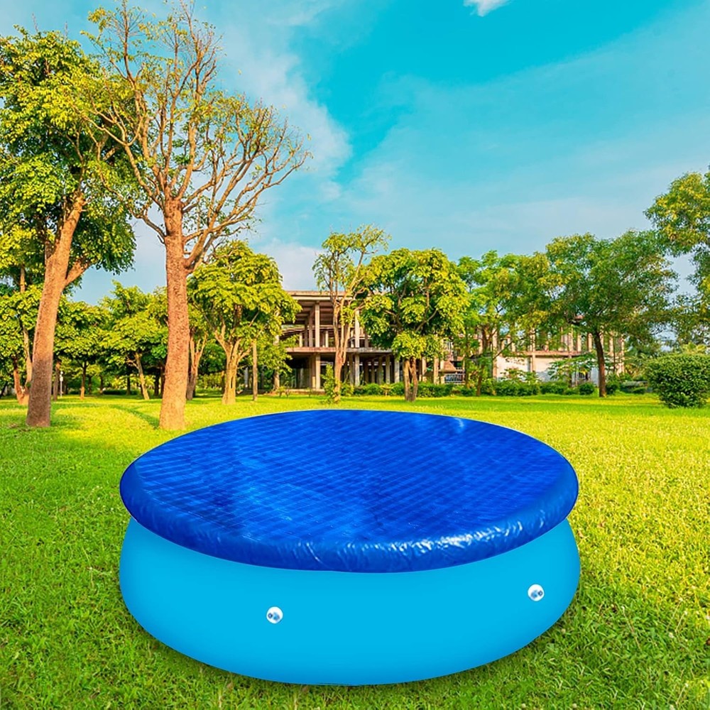 Eco-Friendly 8 Ft Round Pool Cover - Temperature Retaining Waterproof Blanket