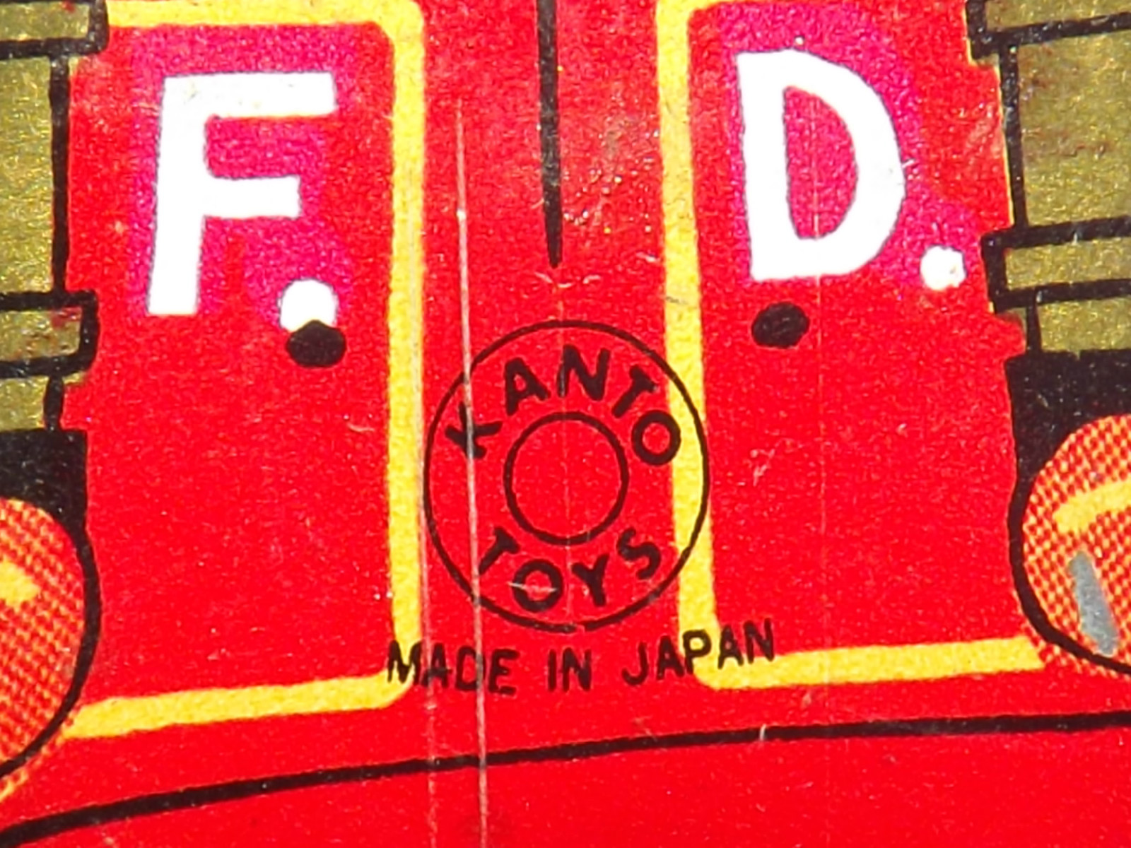 VINTAGE TOY 1960-70S KANTO TOYS MINI TIN LITHO WIND UP FIRE TRUCK