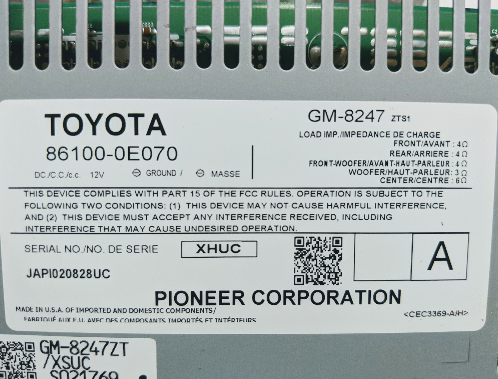 REPAIR SERVICE 86100-0E070 0E060 2009-2013 LEXUS PIONEER AMPLIFIER 1 YR WARRANTY