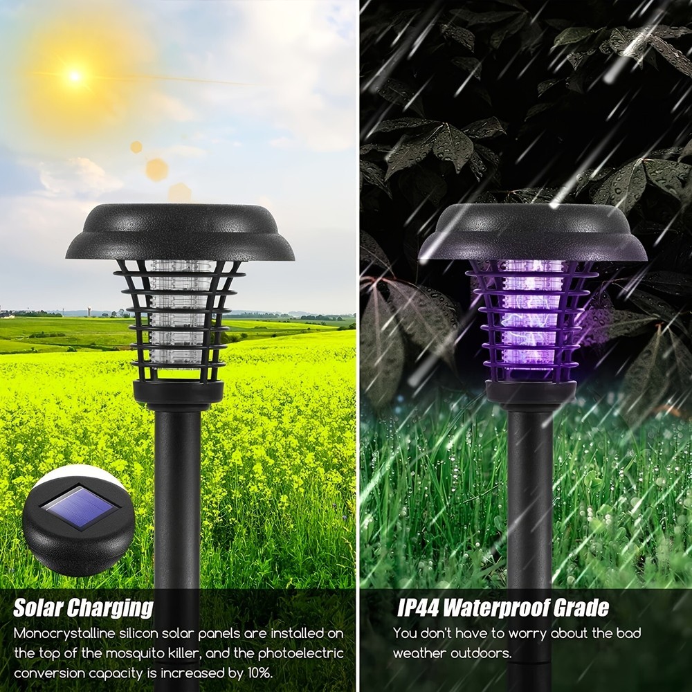 Solar Powered Electric Mosquito Killer Lamp LED Trap Lamp Fly Bug Insect Zapper