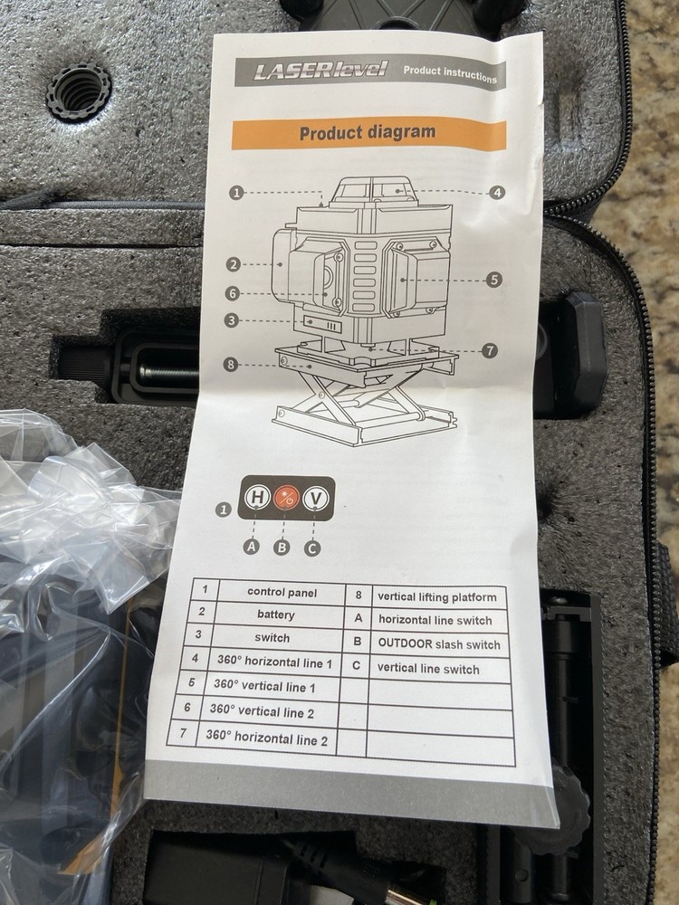 Professional Laser Level Meter Mapping Laser 3D-4D Max Light New!