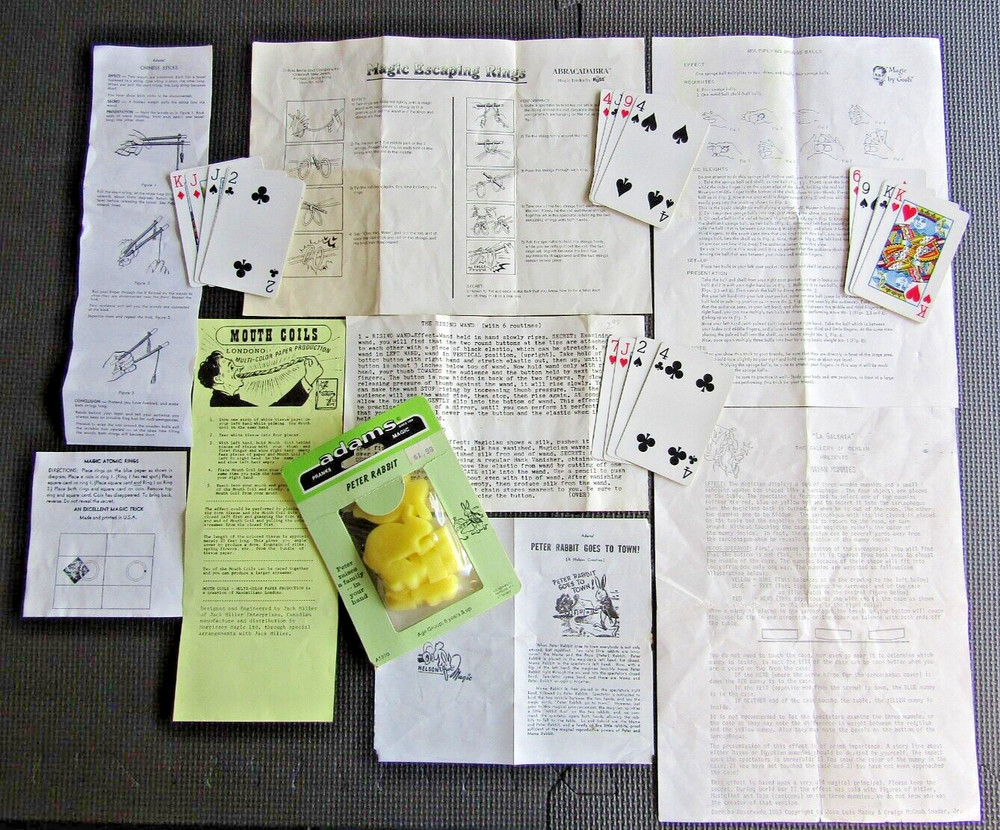 Magic trick instructions 1970's and tricks !