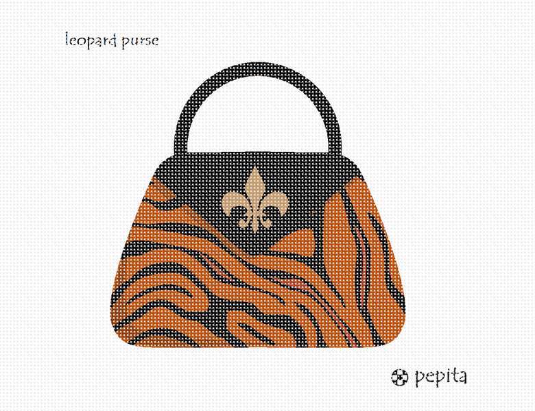 Leopard Purse Needlepoint Kit or Canvas
