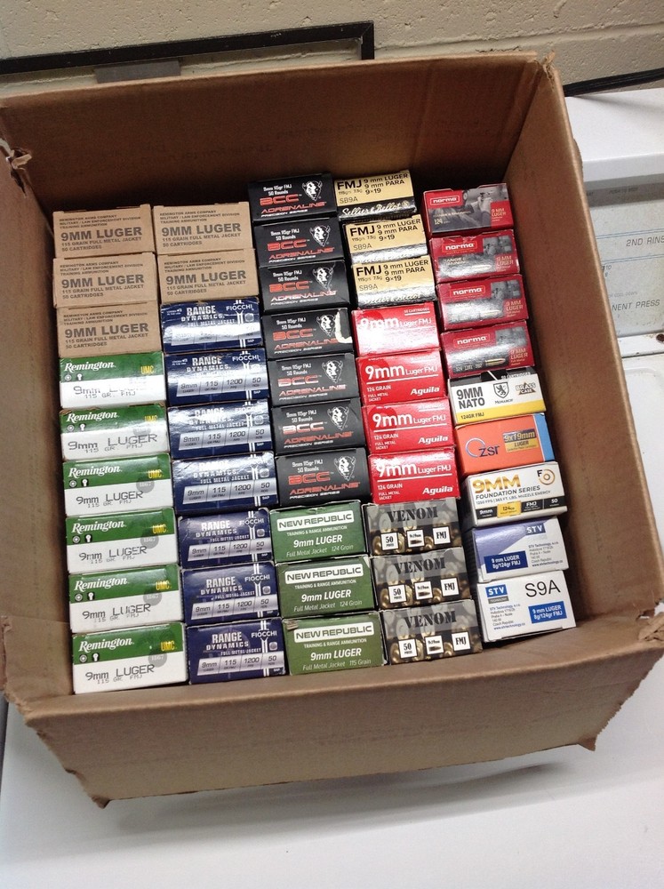 9mm empty ammo boxes with trays, small format