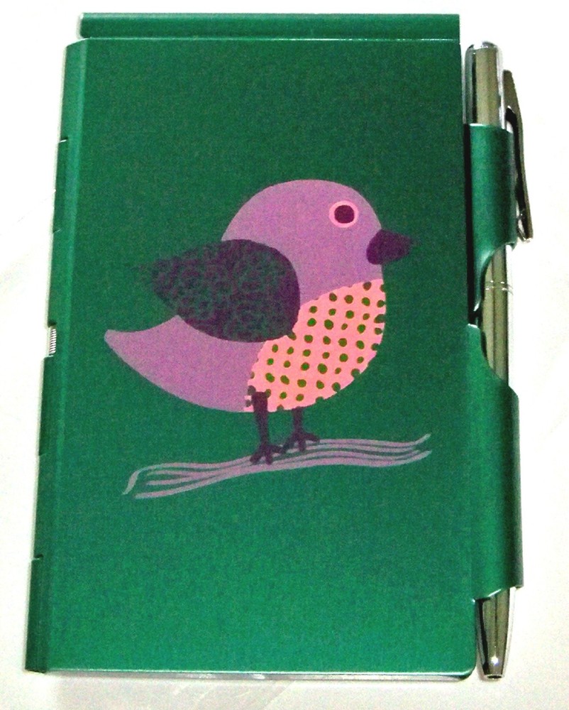 Wellspring Flip Note + Pen - Mint Bird 1629  Pad Metal Green case flipnote