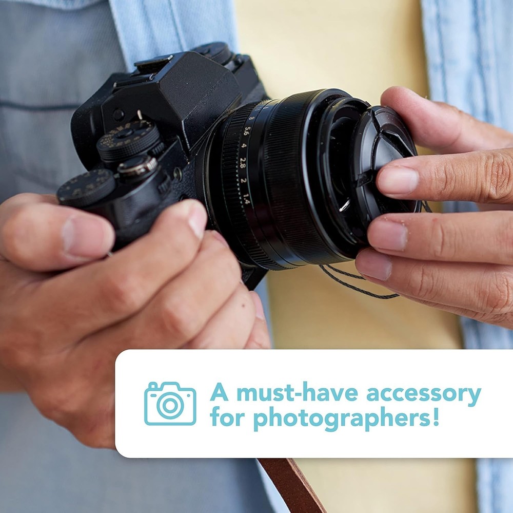 Camera Lens Cap Leash with Elastic String, Compatible with Universal DSLR SLR...