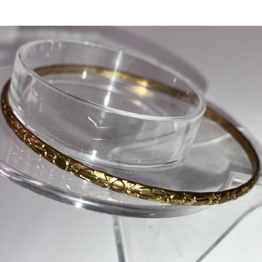 Textured Pattern Gold-Tone Thin 2.75" Bangle Bracelet!