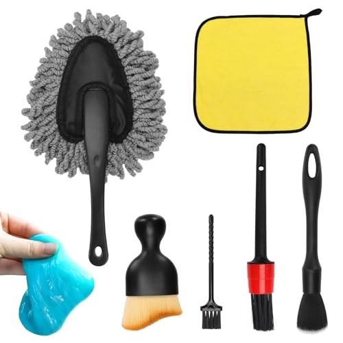 Vidspl Car Interior Duster Detailing Brush Set, Microfiber Towels, Dash Vent