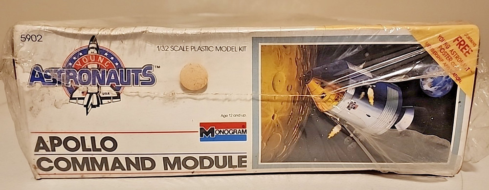 Monogram Young Astronauts Apollo Command Module Kit 5902 torn shrink Dent Box