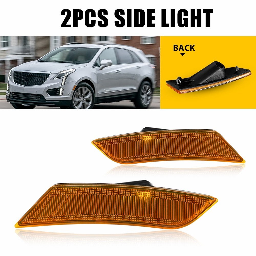 For 2017-2024 Cadillac XT5 Amber Front Fender Side Marker Light LED GM2551199 2x