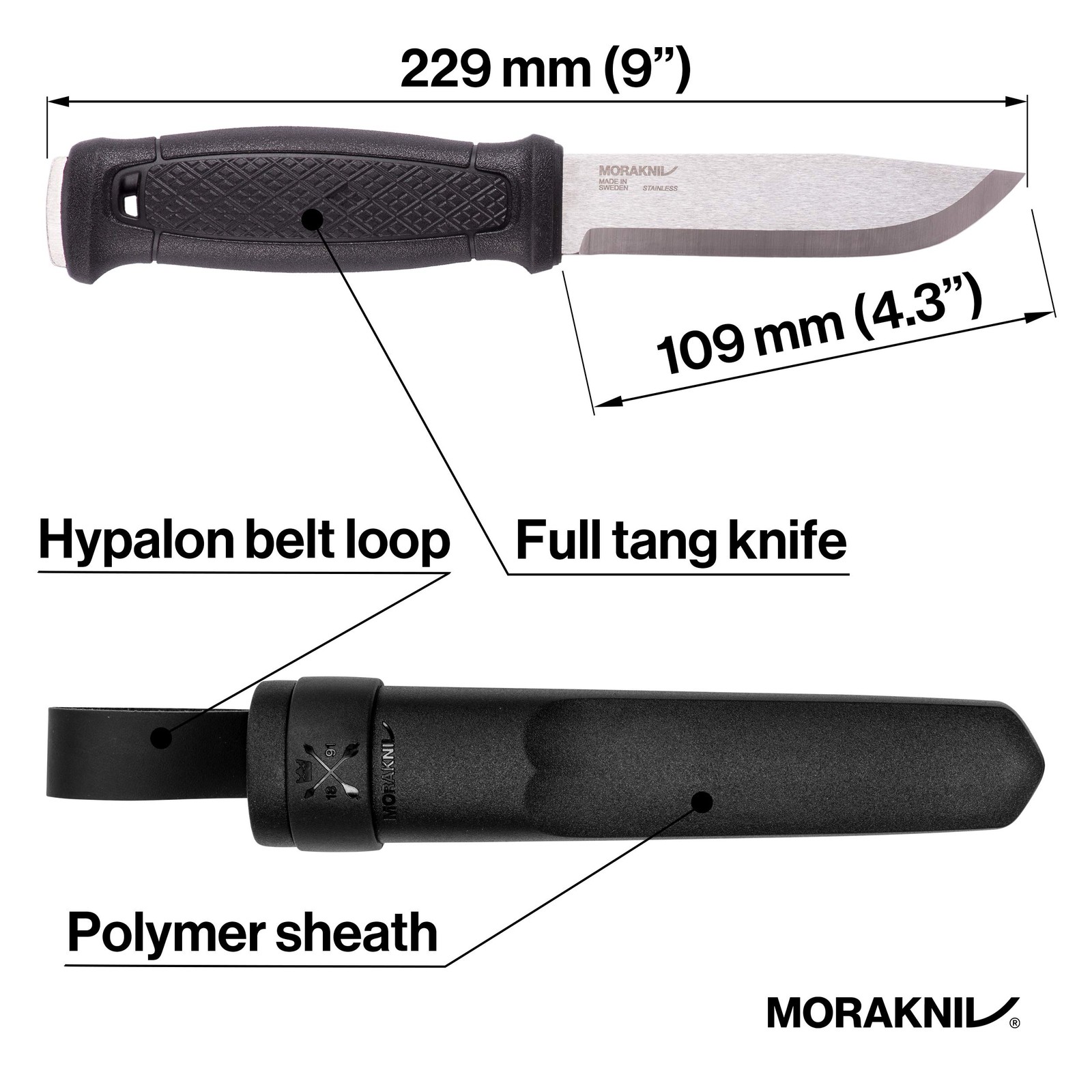Morakniv Garberg Survival Stainless Steel Knife Poly Sheath 13715 NEW