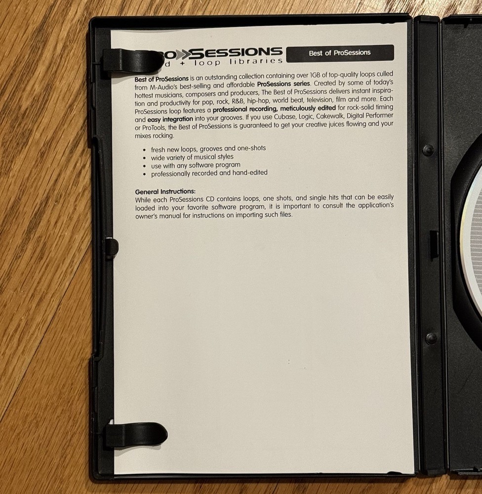 M-Audio Pro Sessions Vol 1 Sound Loop Libraries -