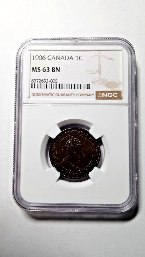 Canada 1906 1 Cent. MS 63. BN. KM-8