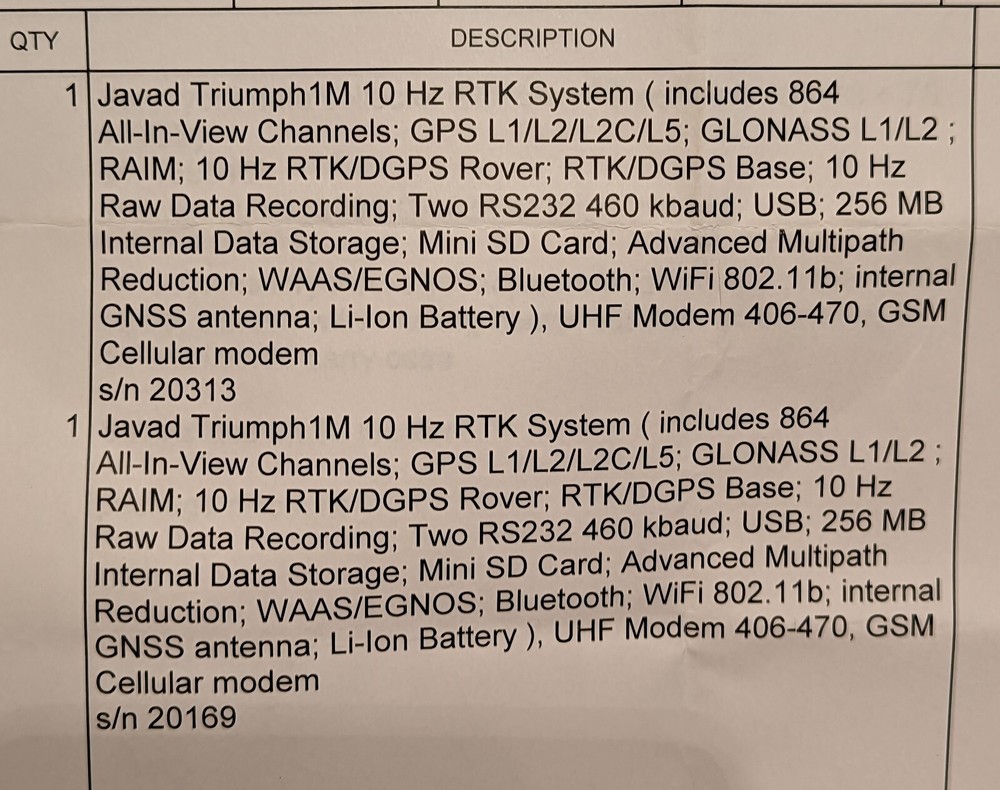 Javad Triumph1M 10 Hz RTK System