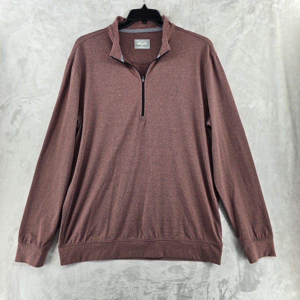Straight Down Golf Performance 1/4 Zip Pullover Jacket Mens XL Red Polyester