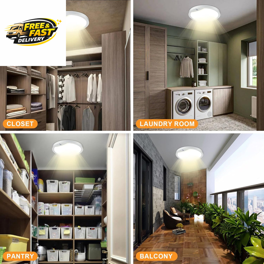 2-Pack 20W Motion Sensor Ceiling Lights Hard-Wired, 9Inch Indoor Motion