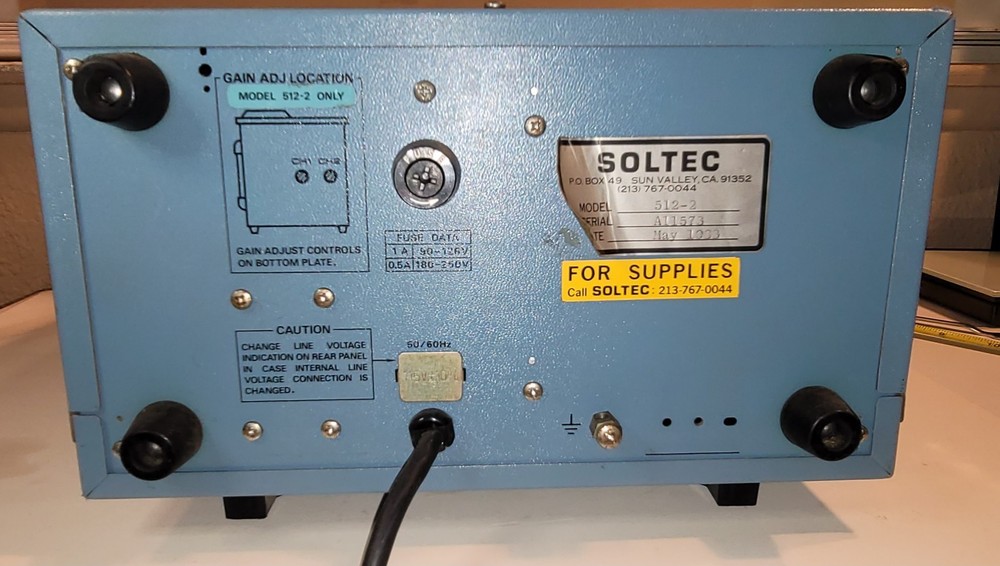 Soltec Oscilloscope 512-2 Powers On Not Tested