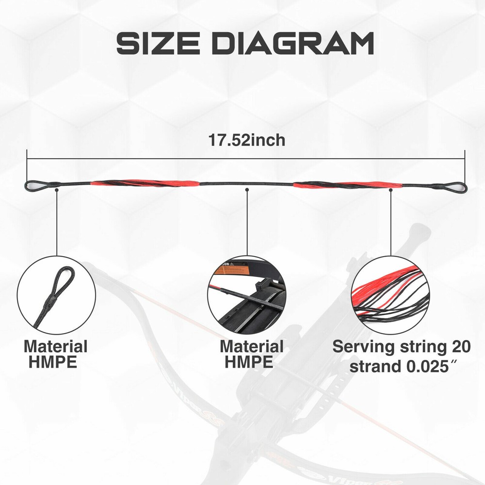 Crossbow Strings for Bowstring Replacement Fit for Most Pistol Crossbows 17.52"
