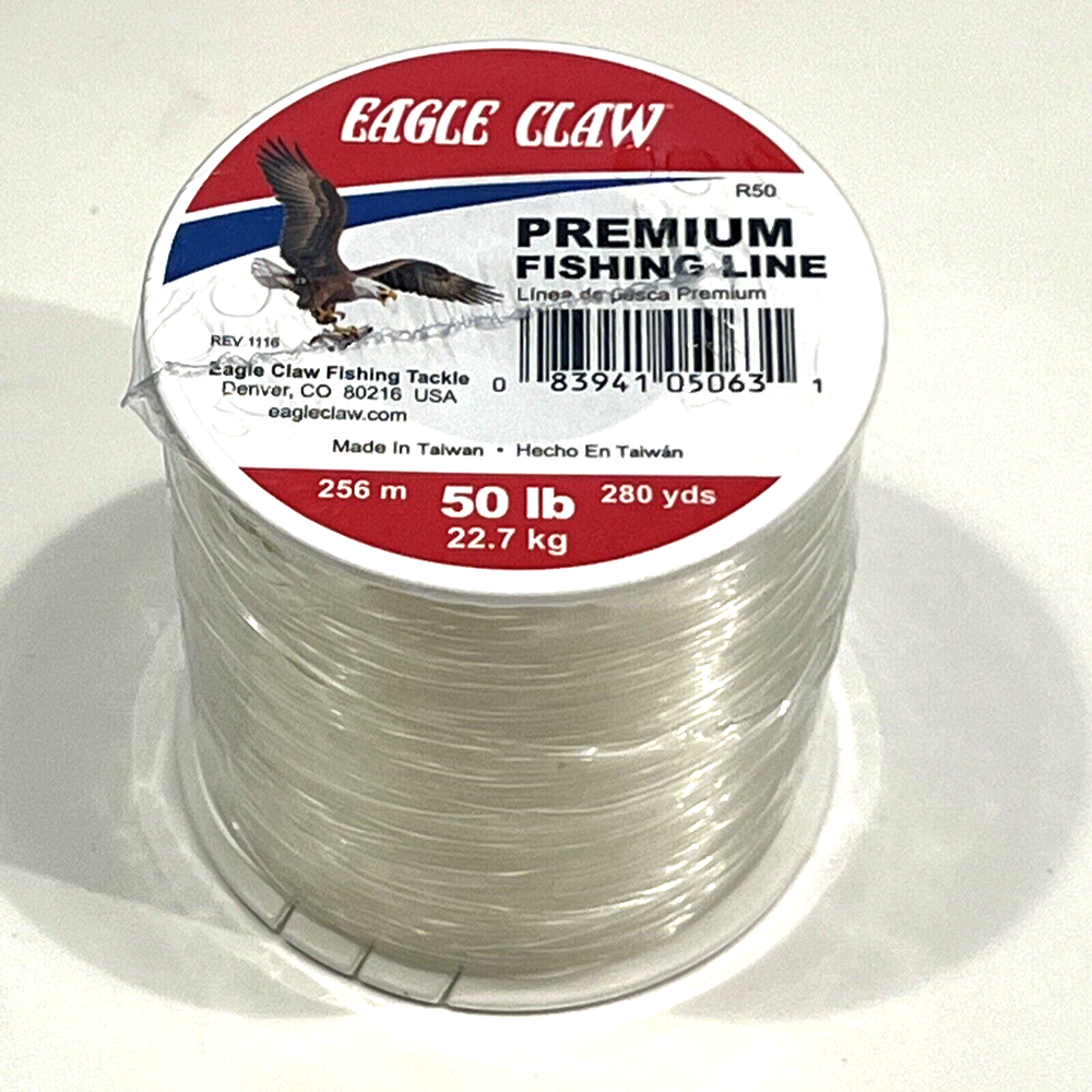 Eagle Claw Premium Line 50 Pound Test 280 yds, each spool, 4 Spools