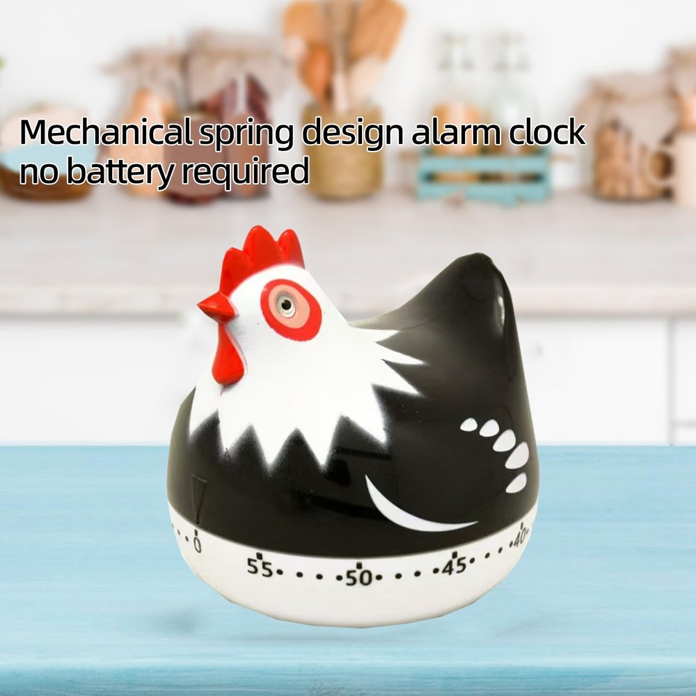 Cute Chicken-Shaped Kitchen Timer – 60-Minute Mechanical Timer for Cooking, B...