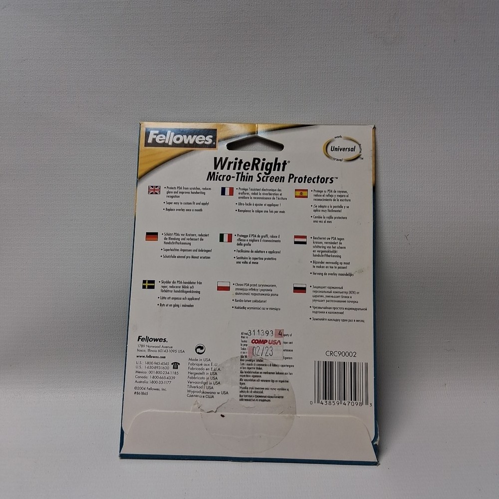 Fellowes Write Right Universal Screen Protectors - New Sealed