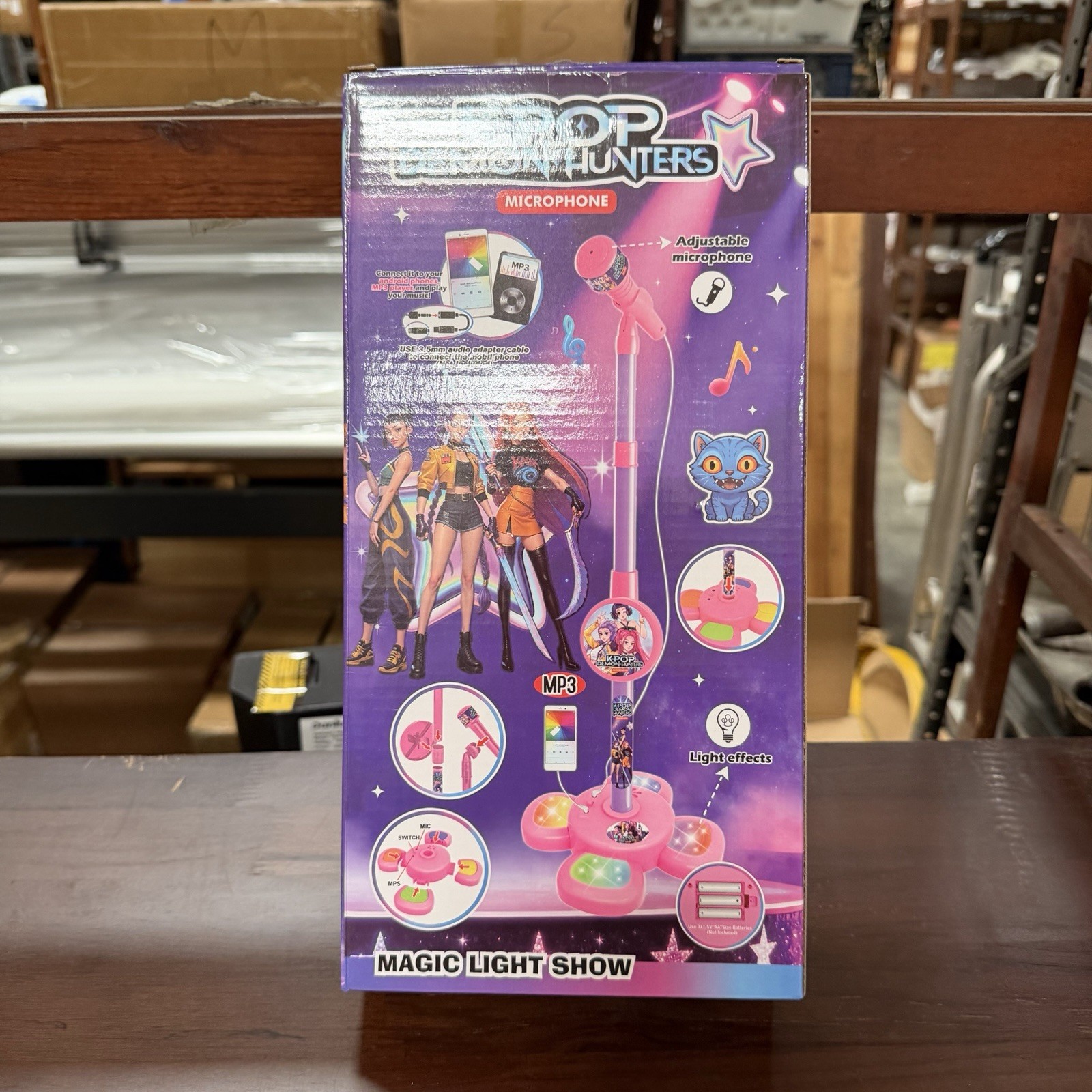 K-Pop Demon Hunters Kids Karaoke Microphone Stand Toy Set – New