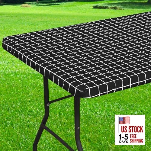Rectangle Vinyl Table Cloth 30x72, Waterproof 72" x 30" (Rectangular) Black