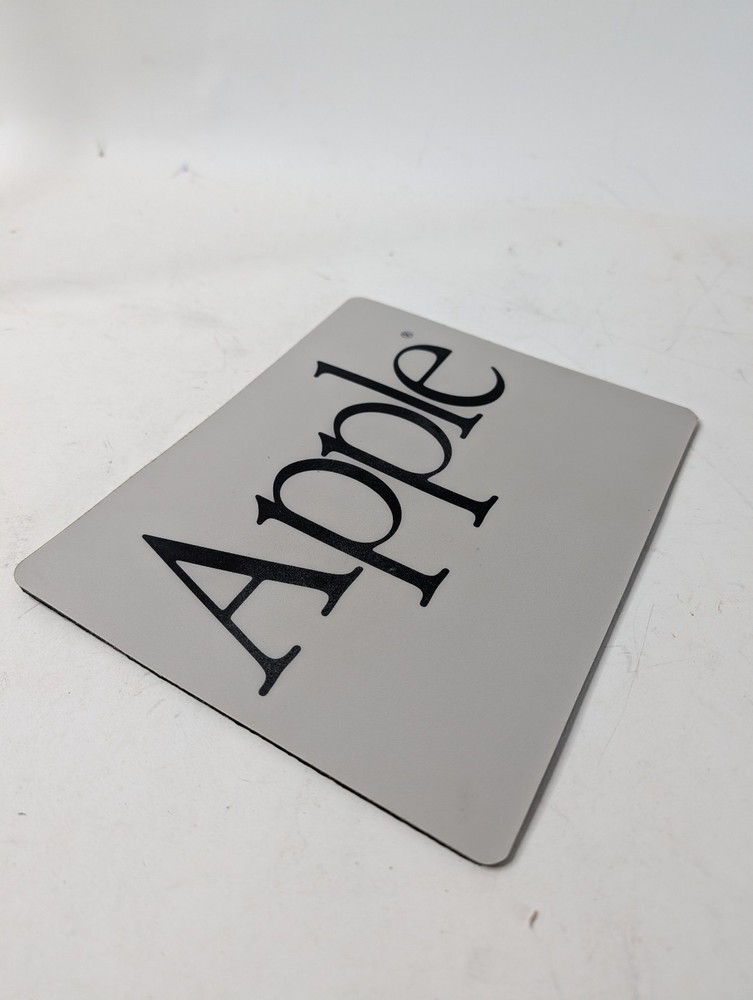 Vintage Rectangular Script Apple Logo Mouse Pad Think Different ERA Y2K Jobs