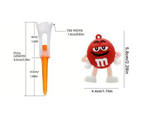M&M Red Golf tees loss prevention hanger Ring Set Composition