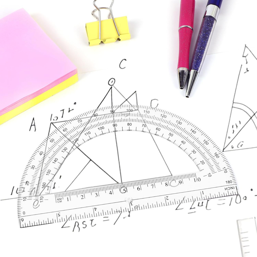 Plastic Protractor Math Protractors 180 Degrees for Geometry Classroom Student S