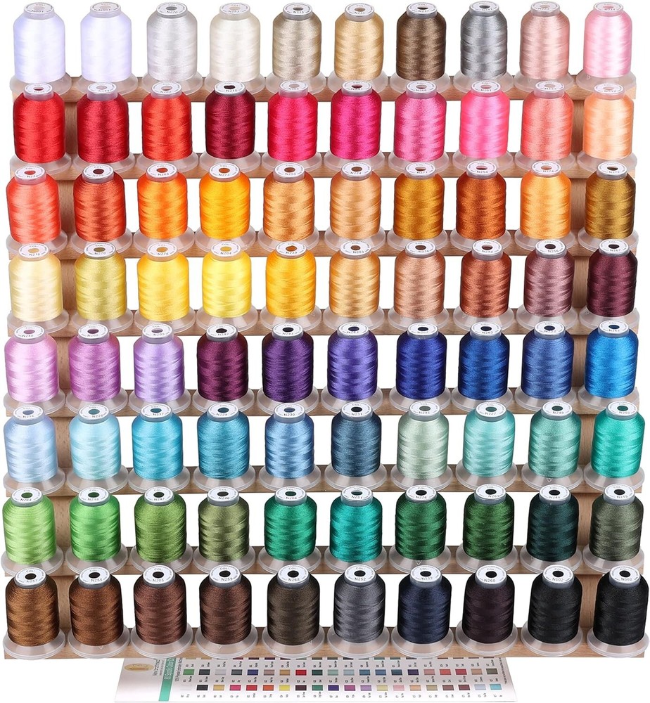 80 Spools Polyester Embroidery Machine Thread 500M - Colors Compatible with J...