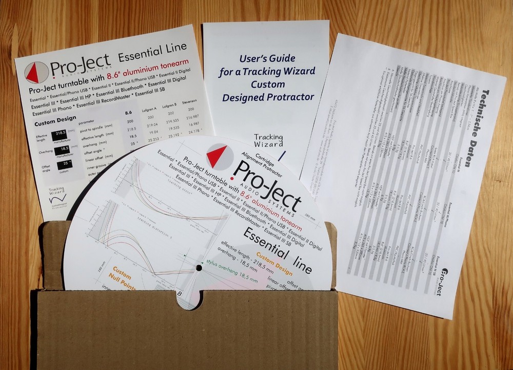 Pro-Ject Essential Turntables Tonearm Cartridge Stylus Alignment Protractor