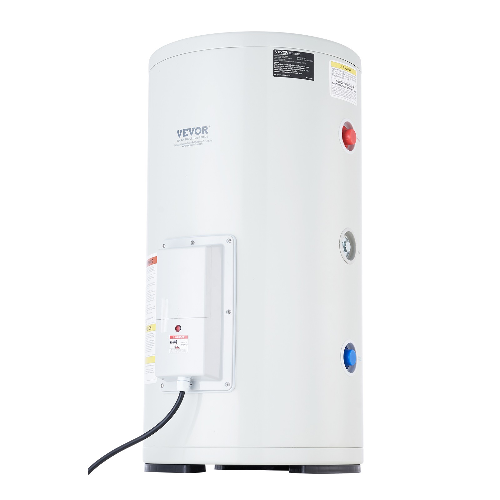 VEVOR 18 Gallon Electric Water Heater Instant Hot 1.6Kw LED Display for Shower