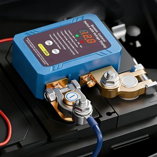 240A 12V Remote Battery Disconnect Switch Kill Switch with LED Voltage BLUE