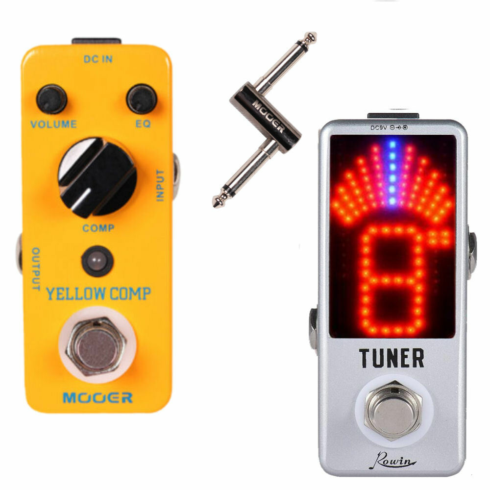 Mooer Yellow Comp Optical Compressor + Tuner + PCZ Micro Guitar Effect Pedals A1