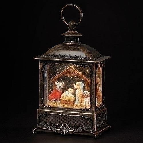 LED Swirl Canine Creche Lantern