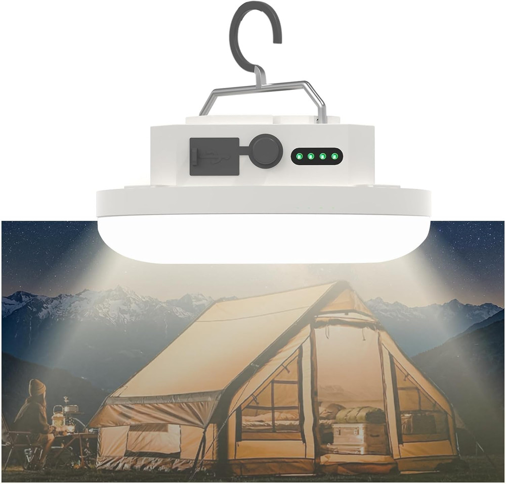Tent Light – 4 Lighting Modes, 24-Hour Runtime, IPX5 Waterproof, Drop-Resistant,