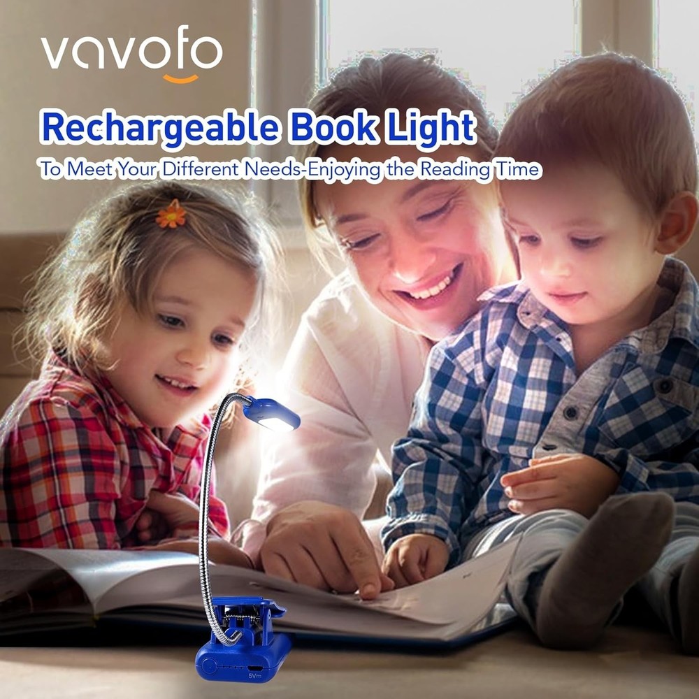 Portable LED Reading Light: Dimmable, Adjustable & Rechargeable for Comfort
