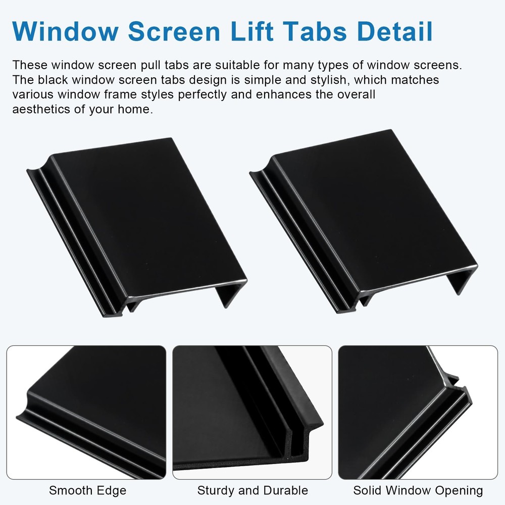 10 Pack Window Screen Pull Tabs, Window Screen Lift Tabs Replacement Flat Spl...
