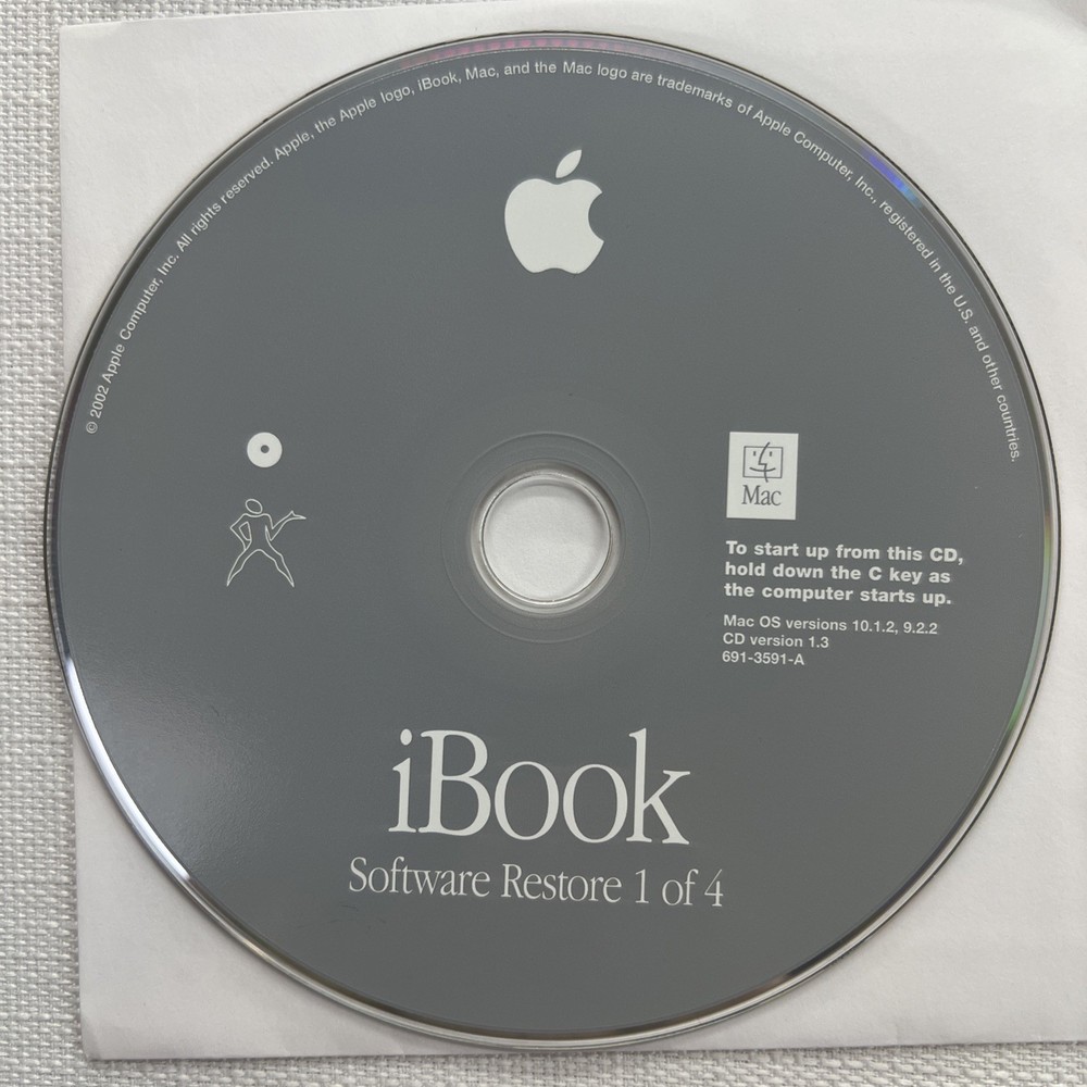 Apple iBook Install Disks Mac OS 10.1.2 + Software Restore + Hardware Test