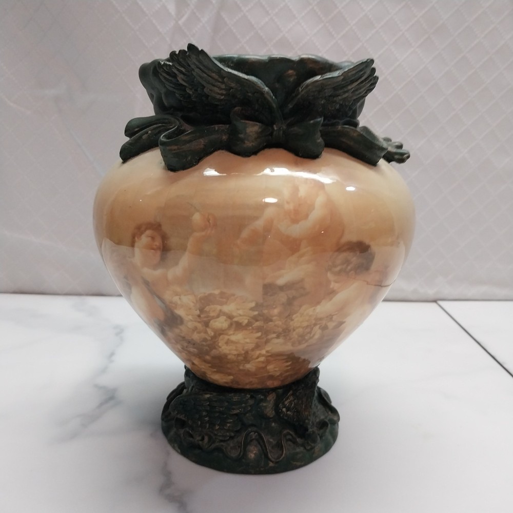 Ceramic composite Cherub Flower Pot - VTG