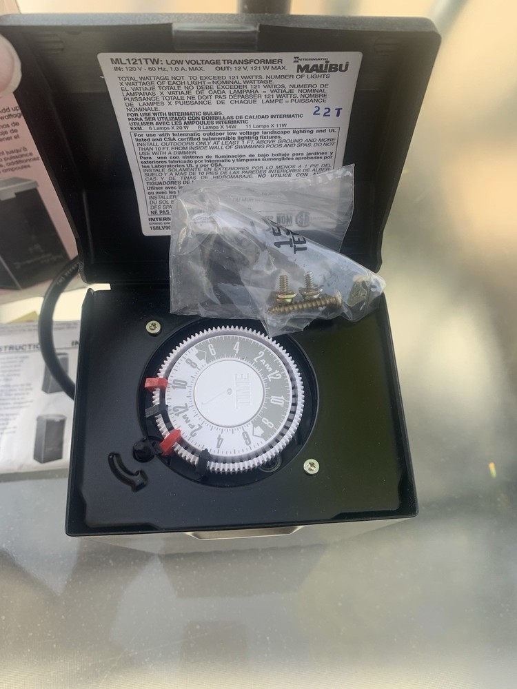 Intermatic ML121TW Outdoor Low Voltage Transformer & Timer With Instructions